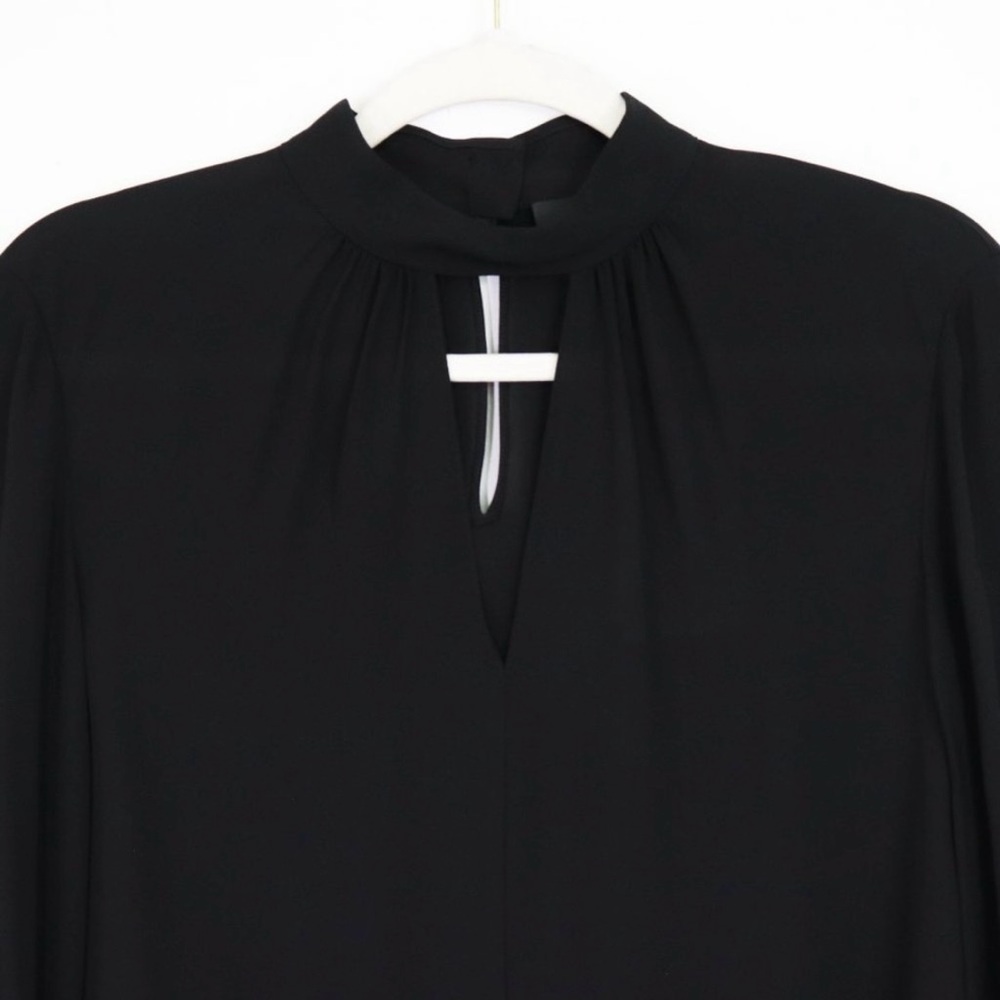 Theory Neck Band Blouse in Black Silk, Size Small - Picture 9 of 14